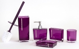 Edle mit Strass besetzte Bad Garnitur (5-teilig) Farbe Violett
