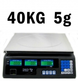 PREMIUM 40 kg / 5 g Digitale Warenwaage Ladenwaage - Stellflche 23 x 34 cm