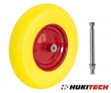 PU Vollgummi Schubkarrenrad 4.80/4.00-8 mit Achse Farbe GELB-ROT